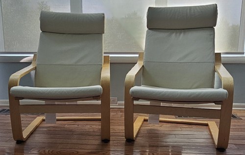Ikea poang pair - of, cream