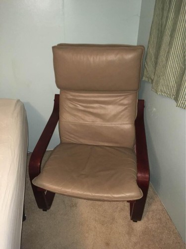 Ikea leather brown beige - brown-beige, poang