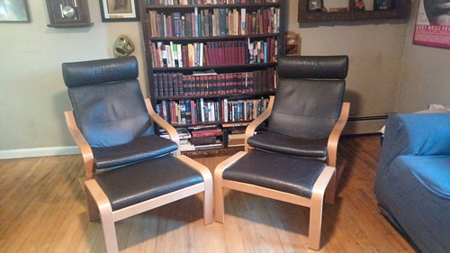 Pair brownleather ikea - of,